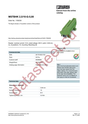 1765030 datasheet  